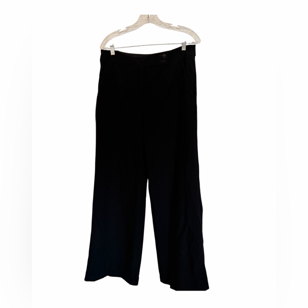 Giorgio Armani Black High Waisted Wide Leg Trousers